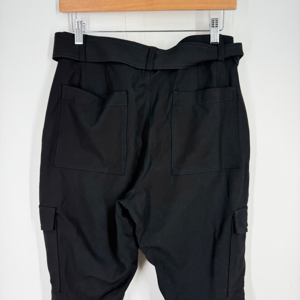 Banana Republic Slim Fit Drapy Twill Utility Cargo Pant Black Belted Petite 8 BR - Picture 9 of 9